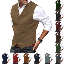 Mens Vests Casual Brown Vest Silver Slim Fit V Neck Tuxedos School Party Green Waistcoat For Wedding Banquet Nightclub 230203