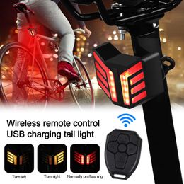 Lights Wireless Remote Control Light USB Rechargeable Cycling Rear Lamp 3 Modes Bicycle Turning Signal Taillight Bike Horn 0202