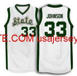 Custom Men Youth women Vintage Johnson #33 State College Basketball Jersey S-4XL 5XL custom any name number jersey