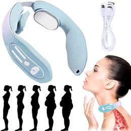 Other Massage Items EMS Neck Massager Cervical Massager TENS Electric Pulse Neck Massage Neck Pain Relief Heating Therapy Lymphatic Massager Relax 230203