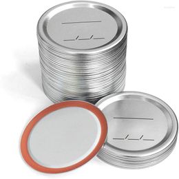 Storage Bottles 12Pcs 70mm 86mm Reusable Mason Jar Lids Wide Mouth Regular Leak-Proof Seal Silver Lid Canning With Silicone Seals Rings