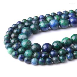 Beads 15.5" Natural Stone 4 6 8 10 12mm Round Polished Lapis Lazuli Malachite Amazonite Fluorite Loose DIY Jewelry Making