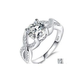 With Side Stones S925 Sier Rings White Gold 8 Word Zircon Ring For Women Jewellery Drop Delivery Dhrc2