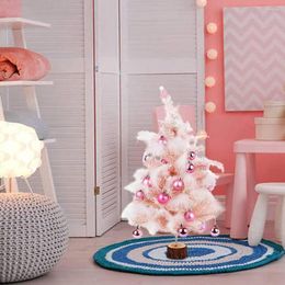 Christmas Decorations Pink Tree Artificial Mini Tabletop Decor Family Holiday Decoration Oranment Gifts