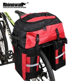 Panniers s Rhinowalk 70L Cycling Basket Bicycle 3 in 1 Bike Big Capacity Rear Rack Tail Seat Trunk Bag Pannier Pack Red 0201