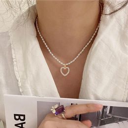 Pendant Necklaces Vienkim Sweet Jewellery Bracelet Simple Design Small Pearls With Delicate Heart Necklace Women Gifts