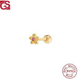 Stud Earrings GS 925 Sterling Silver Boucle Oreille Femme 2023 Daisy-shape Piercing Single Earring For Women Pendientes Fine Jewellery