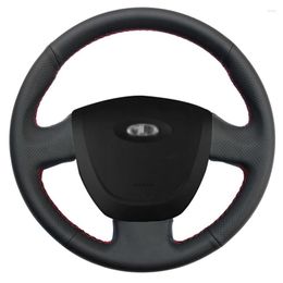 Steering Wheel Covers Hand-stitched Black Artificial Leather Car Cover For Lada Granta 2011 2012 2013 2014 2023
