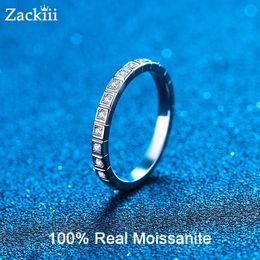 Solitaire Ring 2mm Half Enternity Moissanite Wedding Bands Small Round Diamond Stkable Engagement Rings For Women Sterling Silver Jewellery Set Y2302