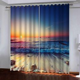 Curtain Custom Sunset Waves 3d Curtains Window Blackout Luxury Set For Bed Room Living Office El