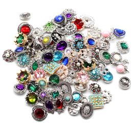 Charm Bracelets Royalbeier 20Pcs/Lot Mixed Rhinestone Styles Metal Charms 12Mm Snap Button Jewellery For Snaps Bracelet Diy Drop Delive Dhdbm