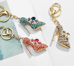 American Style Bag Pendant Diamond Flower High Heels Metal Keychains Little Creative Gifts Hanging Ornaments