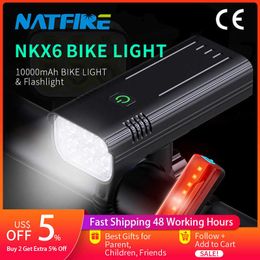 s 10000-1200mAh Bike USB Rechargeable Front Headlight 18650 Battery LED Flashlight for Road MTB Lamps Bicycle Light 0202