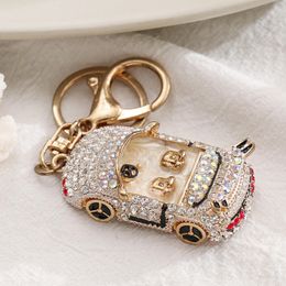 Exquisite Metal Car Oil Painting Ornaments Beetle Cars Key Ring Pendants Cartoon Cute Creative Small Gift