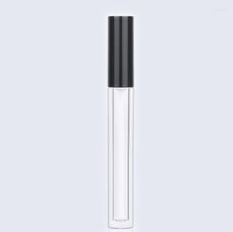 Storage Bottles High-grade Cylindrical Plastic Transparent 5ml Lip Gloss / Oil Labial Glair Empty Tube With Black Cap LX6908