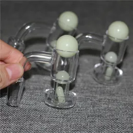 smoking pipes Quartz Banger Smoking Set 14mm 18mm Male Frosted Joint Terp Slurper 45 90 Degree Luminous Glowing Pearl Bead Pill For Dab Rigs Bong