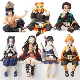 Action Toy Figures 14cm Demon Slayer Anime Kimetsu no Yaiba NezukoTanjirouZenitsuInosukeShinobuMiritsu Figurine Doll Toys 230203