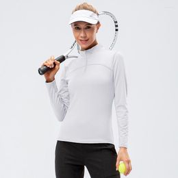 Tennis Clothes Autumn Long Sleeve Yoga Shirt Women Gym Quick Dry Elastic Warm Sports Tight Shirts Fitness Running Workout Tops