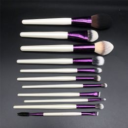 Makeup Tools YLovely 11pcs Super Soft Synthetic Natural Good Quality Pearl White Foundation Contour Blending Maquiagem Make Up Brush Set Kit 230203