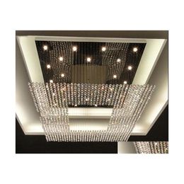 Pendant Lamps Design Crystal Lamp Fixture Lighting Large Modern Chandelier El Lobby Led L150Xw150Cm Drop Delivery Lights Indoor Dhoqg