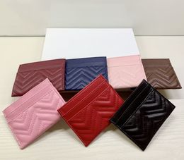 Designer Card Holder Men Womens Cards Holders Black Lambskin Mini Wallets Coin purse pocket Interior Slot Pockets Genuine Leather small bag wholesale shopping