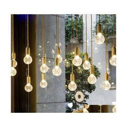 Pendant Lamps Mini Lights Copper Glass Nordic Simple Modern Ceiling 1 Light Hanging Fixture Hanglamp Drop Delivery Lighting Indoor Dhixe