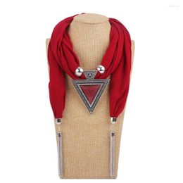 Scarves 2023 Exaggerated Geometric Triangle Pendant Scarf Necklace Women Fashion Jewellery Accessories Female Muslim Hijab