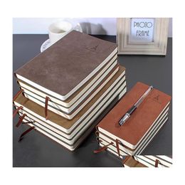 Notepads 140 Sheets Thicked Matte Notebook Portable Soft Leather Case Journal Classic Business School Office Stationery Supplies Dro Dh0Zn