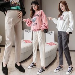 Maternity Bottoms 2023 Nwe Pants Elastic Waist Belly Trousers For Pregnant Women Pregnancy Black Grey Clothes With Pocket