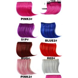 Bangs Clips Hair Styling Pretty Girls Clip In Front Bang Fringe Extension Straight Synthetic Piece For Women Drop Delivery Products Dhxhv