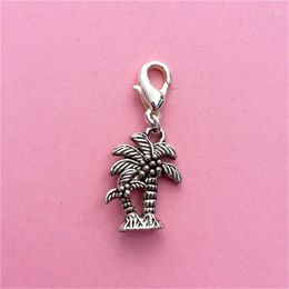 Charms 2X Tree Charm Antiqued Silver Colour Palm Clip On Zipper Unique Summer Gift Idea Holiday Beach Accessory