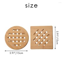 Table Mats Heat Resistant Non-Slip Bamboo Trivets Pot Mat For Kitchen - 8Pcs Pan Pads (15Cm)