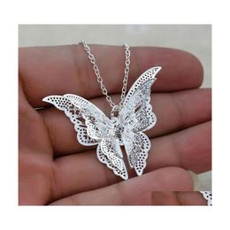 Pendant Necklaces Butterfly Necklace Jewelry Fashion Womens Beautifjewelry Chain Women Lovely Drop Delivery Pendants Dh0E9