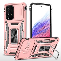 Camera Protection Cases For OPPO Reno 7 A77 A54 4G Lite Sliding Window Armour Phone Ring Shockproof Case