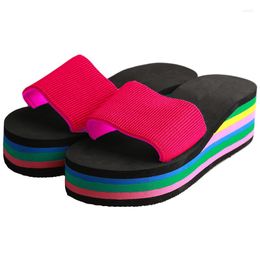 Pantofole 2023 Summer Women Sandal Platform BACK BAGNO BEACH FLIP Flops High Tel Shot Sho