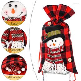 Christmas Decorations Candy Bag Red Black Lattice Handbag Apple 2023 Happy Year Home Gift Wholesale