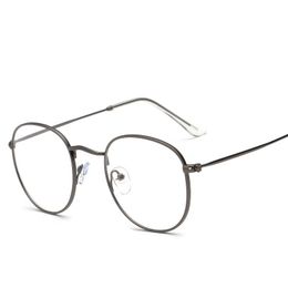 Sunglasses Frames Fashion Retro Vintage Women Eye Glasses Clear Lens Optical Metal Oval Frame Glass Transparent Lunette Eyewear Feminino