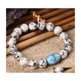 Charm Bracelets Womens Turquoise Bracelet Hand Bead Drop Delivery Jewellery Dh9Ik