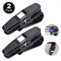 Interior Accessories 2PCS Car Sun Visor Sunglasses Holder Clip Universal Black Ticket Card Clamp Fastener Cip Glasses Cases Portable