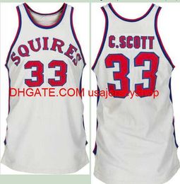 Custom Men Youth women Vintage RARE #33 Charlie Scott WHITE Road RETRO HomeBasketball Jersey Size S-4XL 5XL or custom any name or number jersey
