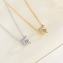 Pendant Necklaces Necklace For Women Crown Box Chain Simple Temperament Chic Clavicle Japan And South Korea Zircon Jewellery