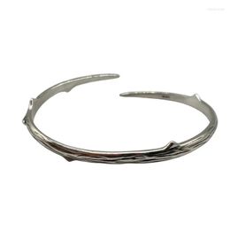 Bangle The Latest Minimalist Style Design Fashion All-Match Silver Color Thorn-Shaped Bracelet Personality Exquisite Accessories