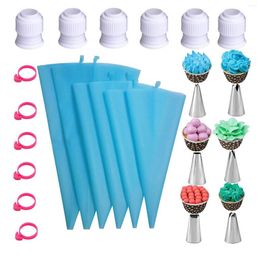 Baking Tools 24Pcs/Set Pastry Bag Set Cake Piping Tip TPU Silicone Tie Decoration Accessories Mold For