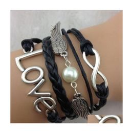 Charm Bracelets Leather Bracelet Wholesale Straps For Infinity Jewelry Drop Delivery Dh6Td