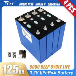 Grade A 2022 NEW 4PCS 3.2V 125Ah Lithium Iron Phosphate Cell Lifepo4 Battery Solar for PV Solar Golf Carts EU US TAX FREE