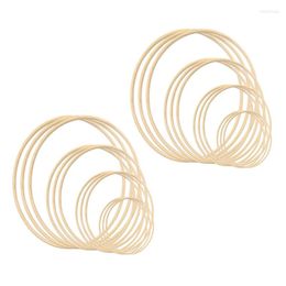 Decorative Figurines 24X Bamboo Floral Hoop Wreath Macrame Craft Dream Catcher Hoops Rings For DIY Wedding Decor