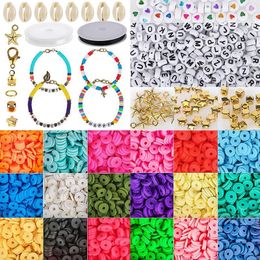 Beads 5000Pcs Of Clay Heishi Used For Jewellery Making Letter 6 Mm Flat Circular Spacer Bead Heart-Shaped Kit