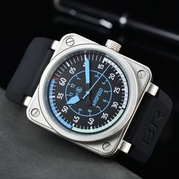 2023 Armbanduhren Herren Automatische mechanische Uhr Glocke Braunes Leder Schwarz Gummi Ross Armbanduhren Multifunktions Sechs Stiche vv03