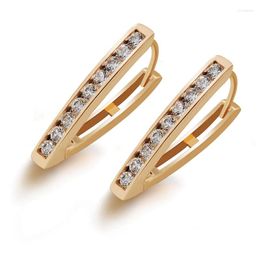 Hoop Earrings MxGxFam Triangle 18 Plated Gold Colour For Women Fashion Jewellery Cubic Zircon