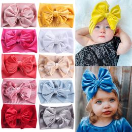 Hair Accessories Cute Big Bowknot Baby Girl Headband Velvet Solid Turban Soft Born Band Headwear Head Wrap Kids Gifts